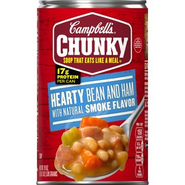 Campbell's Chunky Soup, Hearty Bean and Ham with Natural Smoke Flavor, 19 oz