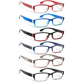 Joschoo 6 Pack Computer Reading Glasses for Women and Men with Comfortable Spring 0.50X