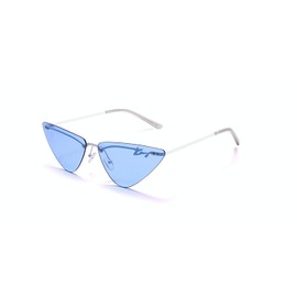 Sundaze Women's Rimless Cat Eye Sunglasses (White/Blue)