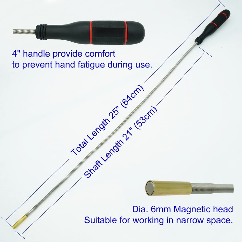 GUTIMORE Flexible Magnetic Pickup Tool, 25" Bendable Extension Magnet 2lb