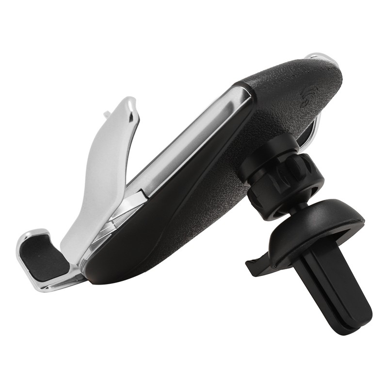 R1 10W Automatic Clamping Car Wireless Charger Silver(For IOS Interface