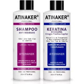 Atinaker Keratina Brasileña Atinaker Cirugía Capilar +champú Kit250ml