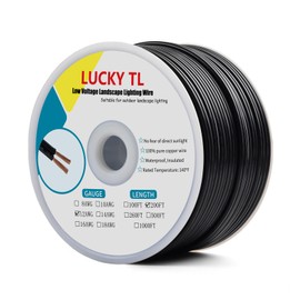 LUCKY TL 12/2 Low Voltage Landscape Wire 200 Feet, 12 Gauge 2 Conductor, Outdoor Waterproof, Direct Buried Landscape Lighting Wire, Pure Copper Making (200FT)
