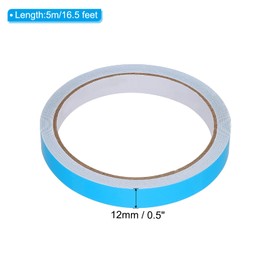 PATIKIL 0.5 inch x 16.5 feet Glow in The Dark Tape, 1 Roll Fluorescent Adhesive Tape Luminous Reflective Tape Black Light Glow Tape for Party, Blue