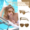 NACHLYNN 10 Pairs Brown Heart Sunglasses Women Rimless Heart Shaped