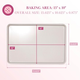 Paris Hilton Nonstick Carbon Steel Bakeware Collection, 15-Inch x 10-Inch Cookie Baking Sheet, Dishwasher Safe, Made without PFOA and PFAS, Pink Cream Two-Tone