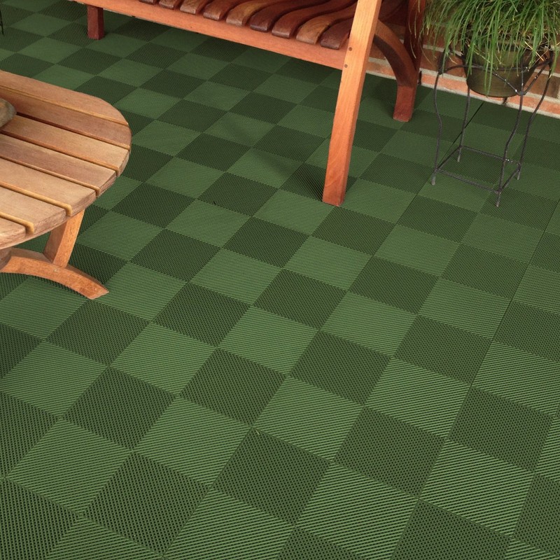 BlockTile B2US5030 Deck and Patio Flooring Interlocking Tiles Perforated Pack,