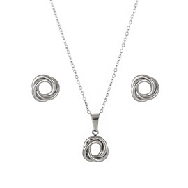 TTPSRY Jewellery Sets for Women 18K Irregular Flowers Earring and Necklace Set Hypoallergenic Individuality Jewellery Ideal for Everyday and Party Wear(Silver)