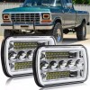 Unbranded Pair 7x6" 5x7" LED Headlight Hi/Lo Sealed Beam For