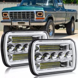 Unbranded Pair 7x6" 5x7" LED Headlight Hi/Lo Sealed Beam For Ford F150 F250 F350 1978-1986