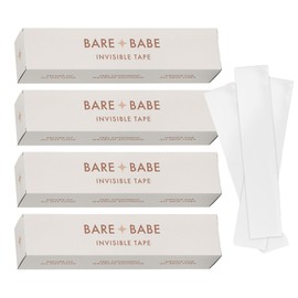 Double Sided Tape for Clothes and Body - Adhesive Fashion Tape for All Skin Shades - Transparent Clear Body Tape for Women's Clothing - Hypoallergenic Fabric Tape for Clothes - Pack of 4