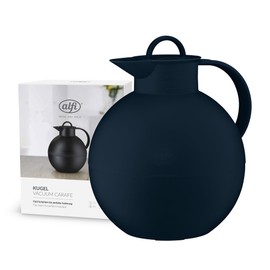 alfi KUGEL 0,94l, dark blue mat, Kunststoff-Isolierkanne mit hygienischem Hartglaseinsatz, Drehverschluss, Designerstück, kugelförmige Thermokanne, ideal als Kaffeekanne, Teekanne, BPA-frei