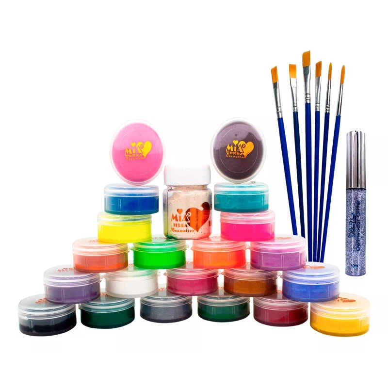 Mia Terra Cosmetics Maquillaje Pintacaritas Bodypaint Fiesta Catrina 24 Pzas