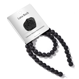 Risyfjew 50PCS 8mm Natural Lava Rock Beads Gemstone Round Loose Beads for Jewelry Making Chakra Crystal Stone Beads for Bracelets Necklace Earrings Making Supplies (50pcs/Strand)