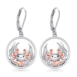 ONEFINITY Axolotl Earrings 925 Sterling Silver Salamander Earrings Axolotl Jewellery Gifts for Women, Sterling Silver, No Gemstone