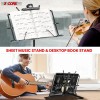 5 Core Adjustable Metal Music Stand 4 Section Foldable Portable