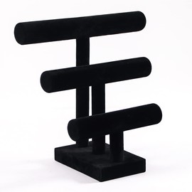 Pangkeep 3 Tier Bracelet Holder Black Bracelet Stand Jewelry Display for Sale Necklace Chain Hair Ties