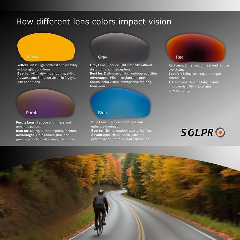 SOL PRO 3 Pairs Motorcycle Riding Glasses, Polarized UV Protection,