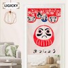 LIGICKY Noren Japanese Style Doorway Curtain Cotton Linen Doll Daruma