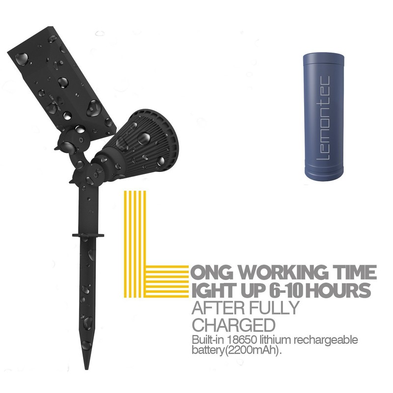 GRIFEMA DG2005 Solar Garden Light 4 LED Waterproof Spotlight, Pack