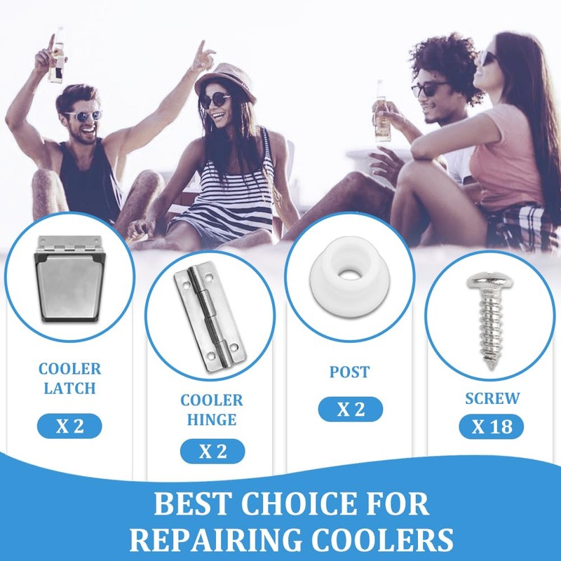 Cooler Hinges Replacement & Cooler Latch Replacement Stainless Steel Cooler