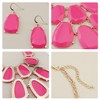 Firstmeet Statement Bubble Chunky Pendant Necklace with Earrings(XL-1123-Hot Pink)