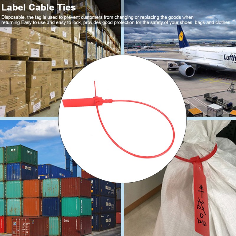 100Pcs Disposable Label Cable Wire Ties Zip Ties Colourful Identification