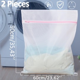 Pack of 2 Laundry Net Large, Oversized Laundry Bag 60 x 90 cm, XXL, Laundry Net for Washing Machine, Laundry Bag Can Be Used for Curtains, Coats, Down Jackets, Rugs, Bath Towel