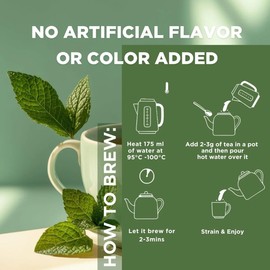 JMS We Create Smile Moroccan Mint Tea 35g – Premium Loose Leaf Herbal Tea in Elegant Gold Tin Caddy, Natural Dried Mint Leaves for Digestion, Stress Relief, Relaxation & Immunity Boost