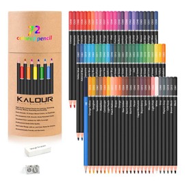 72 Colored Pencils with Eraser Pencil Sharpener Strong Colouring Easy to Grip Oily Color Pencil for Child