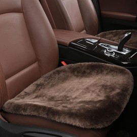 LHDOS Sheepskin Car Seat Cushion, Soft Comfort Winter Driver Seat Cover