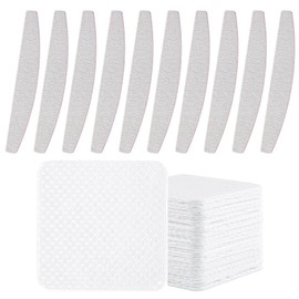 FENQURO Pack of 10 Professional Nail Files, 300 Pieces Lint-Free Nail Wipes, Lint Free Nail Wipes, Rush 100/180, Washable, for Nails, Double-Sided - Hairdressing Salon, Nail Accessories, Gel Nail