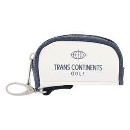 TRANS CONTINENTS Men's Golf Pouch, Ball Pouch, Ball Case, Ball Holder, Round Pouch, Cart Pouch, Golf Pouch, multicolor (white / navy)