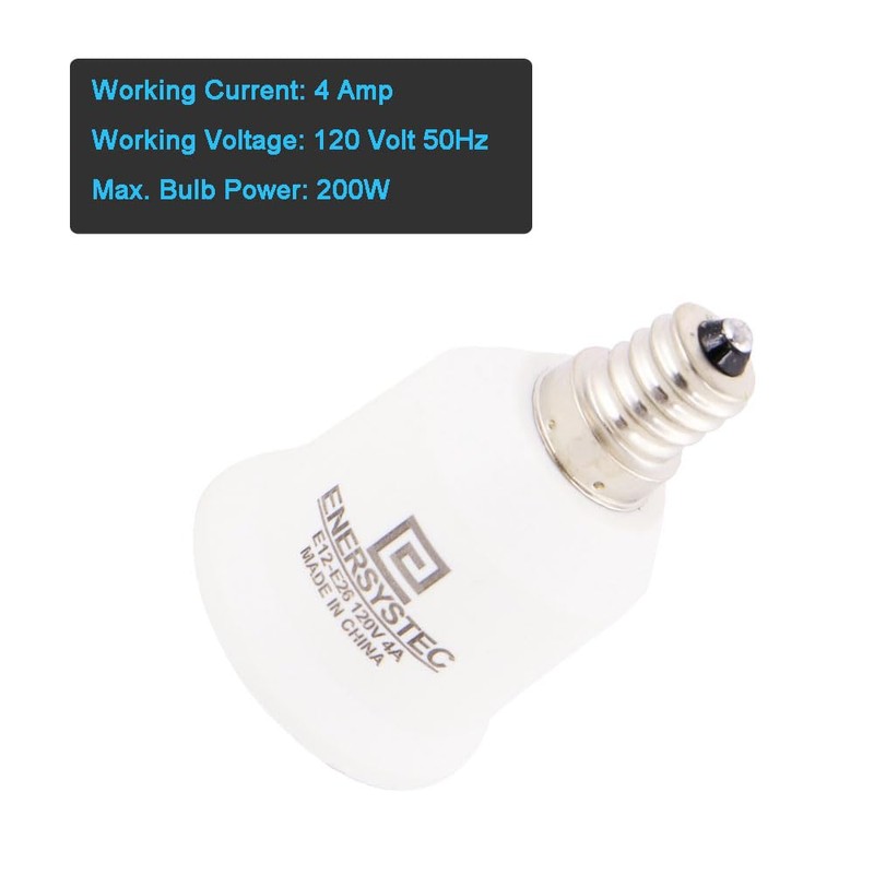 E ENERSYSTEC Candelabra E12 to E26 Light Bulb Base Adapter