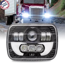 Bricologht For Freightliner FL50 FL60 FL70 FL80 MT35 MT45 7x6'' 5x7 LED Headlight DRL Hi-Lo