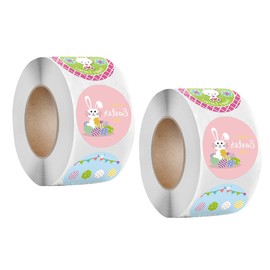 1000Pcs Easter Shaped Animal Stickers in 2 Rolls for Kids Labels Waterproof Vinyl Decals Happy Easter Holiday Decoration for Holiday Decals Party Supplies Reward Gifts