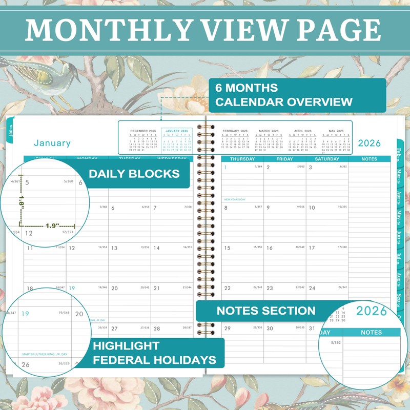 2026 Monthly Planner - 2026 Planner with Tabs, Monthly Planner/Calendar