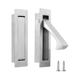 Malimali Pocket Door Pull Handle, Edge Pull, Stainless Steel Pocket Door Hardware Recessed Sliding Door Pulls Finger Flush Pull (Brushed Steel, 1 Pack)