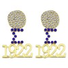 1922 SGR Drop Earrings for Women Sigmaa Gamma Rho Gift