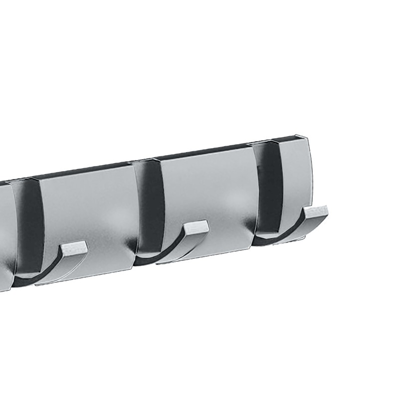 Thickened Invisible Hook 5 Hook Wall Mounted Coat Rack Folding