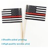 JBCD 200 Pcs American Thin Line Flags Cupcake Toppers (Red