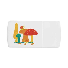 'Mushrooms and Snails' Pill Box with Tablet Splitter (PI00022976)