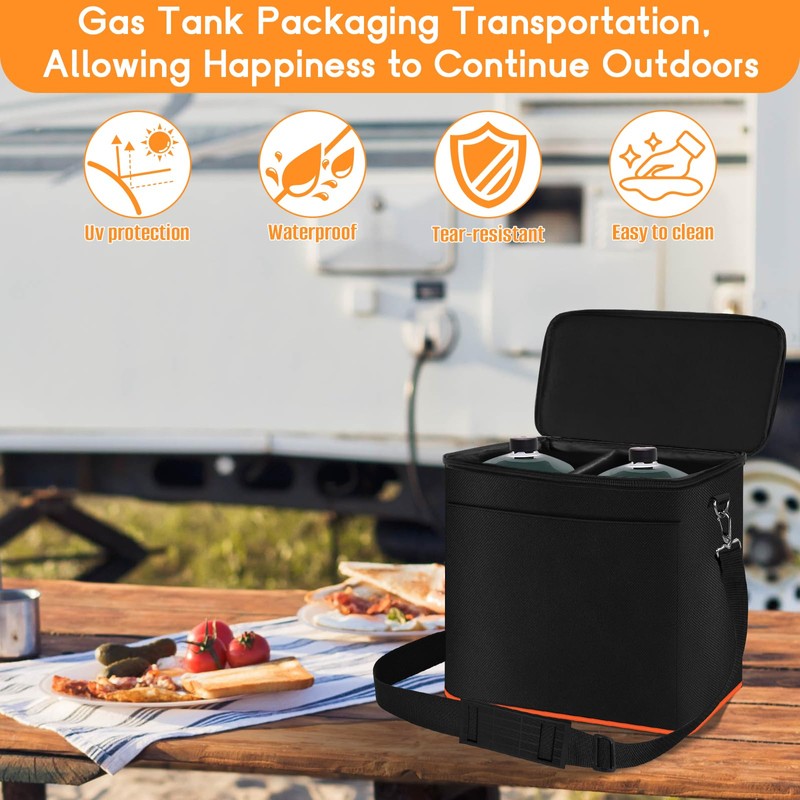 Mini 1LB Propane Tank Storage Bags with Padding, Adjustable Shoulder
