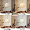 Fivemengo Large Paper Pendant Light with Cord and Canopy, 23.6in