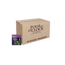 Four O'Clock Peppermint Herbal Tea Organic Fairtrade, Non-Gmo, Kosher, Gluten-Free, 80 Teabags
