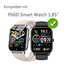 Frgnie screen protector compatible with Nerunsa P66D Smartwatch 1.85'' (3 pieces) 3D curved full cover screen protector, case screen protector