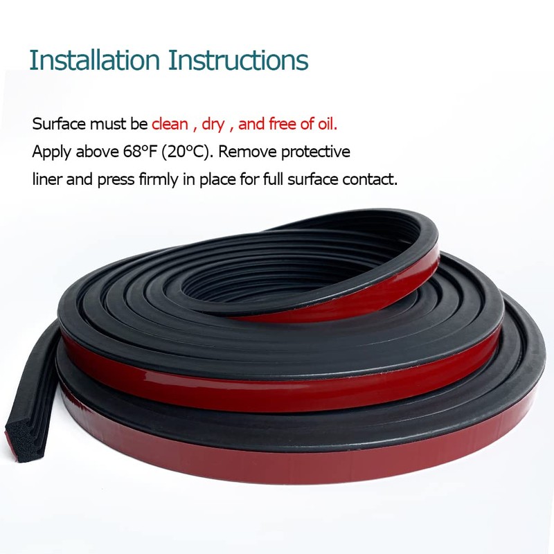 Tintvent Ribbed Foam Rubber Seal with Tape, Self-Adhesive EPDM Foam