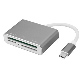 Aluminum Alloy Universal 3 In 1 MultiFunctional TypE C 3.0 Memory Card Reader(Gray)