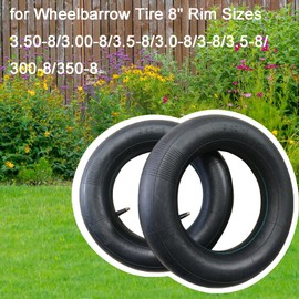 Mecotime 2 Packs 3.50-8 Inner Tube with Valve Stem for Wheelbarrow Tire 8" Rim Sizes 3.50-8/3.00-8/3.5-8/3.0-8/3-8/3.5-8/300-8/350-8 for Lawn Mowers, Generators, Cart Wheel, Garden Cart, Wagons