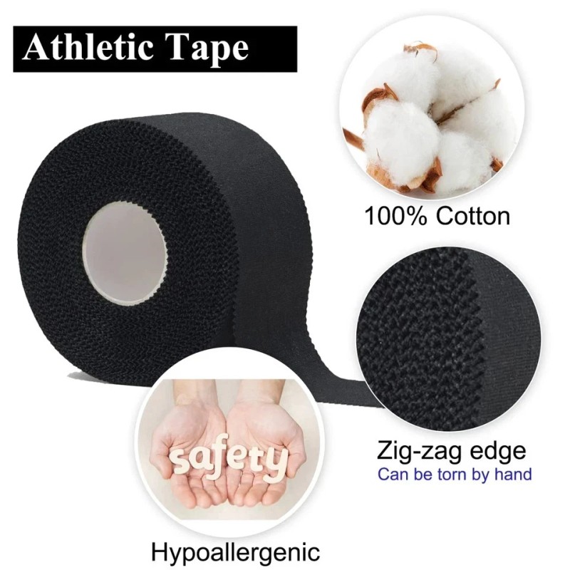 Tape (5 Pack) Black Athletic Sports Tape, Very Strong Adhesive